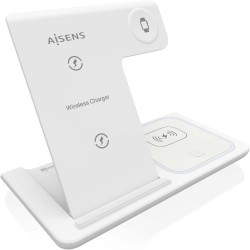 ASCH-15W3WC044W AISENS CARICABBATTERIE WIRELESS USB -C3 IN 1DA 15WPER CELLULARE APPLE COLORE BIANCO
