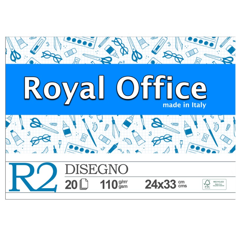 BLOCCO ROYAL OFFICE R2 24X33 RIQUADRATO 110GR 20FG
