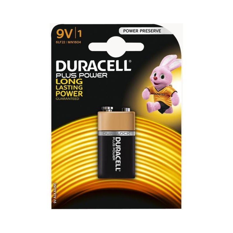 DURACELL 9 VOLT MN1604 PLUS POWER DURALOCK BL1