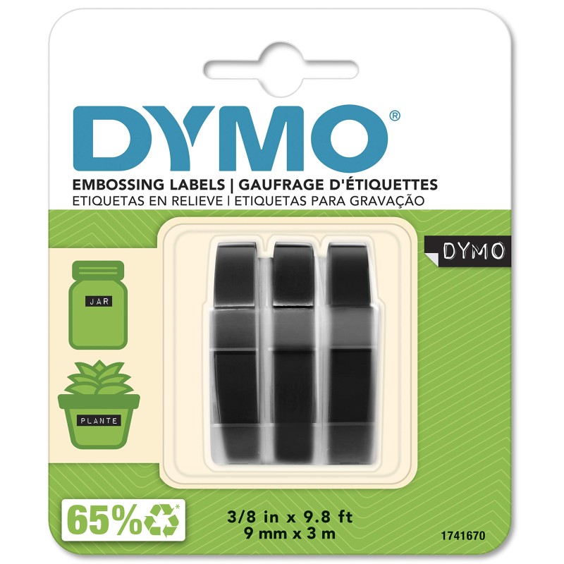 ETICHETTE LABEL PER DYMO KIT 3PZ NERO S0847730 3,3 9MM TAPE EU