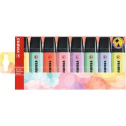 EVIDENZIATORI STABILO BOSS CONFEZIONE 8 PZ COLORI ASSORTITI PASTEL 70/8-3