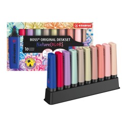EVIDENZIATORI STABILO BOSS NATURECOLORS + WILDFLOWER ESPOSITORE 10 PZ COLORI ASSORTITI 7010-3-5