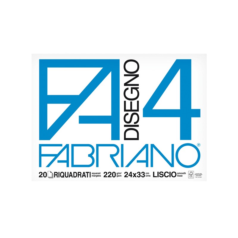 FABRIANO F4 BLOCCO 24X33 SQUADRATO 220GR 20FG 5201597