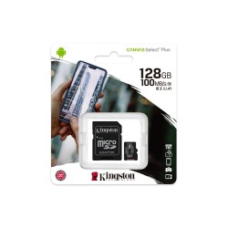 Kingston Canvas Select Plus SDCS3/128GB Scheda microSD Classe 10 con Adattatore SD Incluso, 128 GB tassa siae inclusa