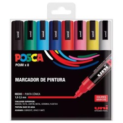 MARKER UNI POSCA PM-5 CONFEZIONE 8 COLORI