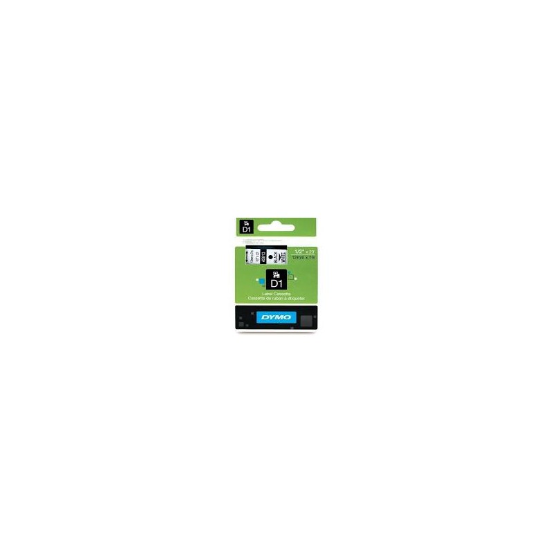 NASTRO DYMO DI 12mm X 7 NERO/BIANCO ORIGINALE