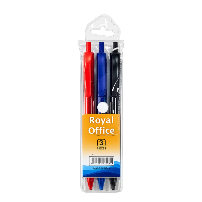 PENNE SF ROYAL OFFICE A SCATTO R20 1,0MM BLISTER 3PZ ROSSO NERO BLU
