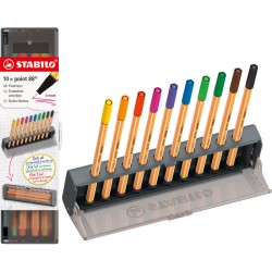 PENNE STABILO POINT 88 CLICK SET 10 COLORI 8810-5