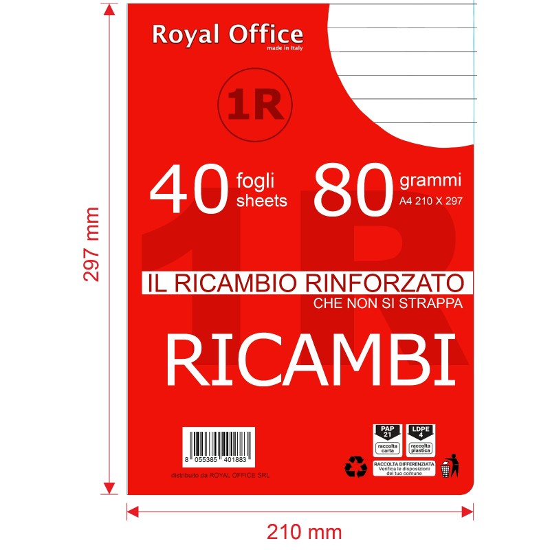 RICAMBI RINFORZATI ROYAL OFFICE 80GR 40FF 1R