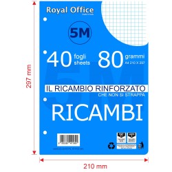 RICAMBI RINFORZATI ROYAL OFFICE 80GR 40FF 5M