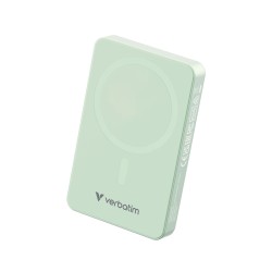 VERBATIM Charge 'n' Go Essential Magnetic Wireless Charging Power Bank 10000 mAh – Green 32228 T.-Code: 85076000 EAN Code 002394