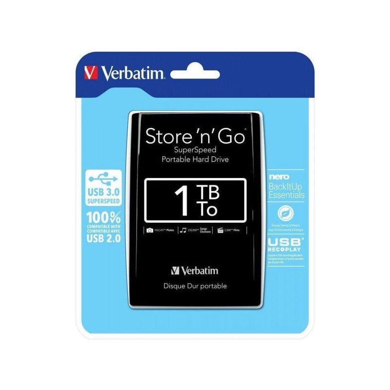 VERBATIM HDD USB Store 'n' Go 1TB BLACK 53663