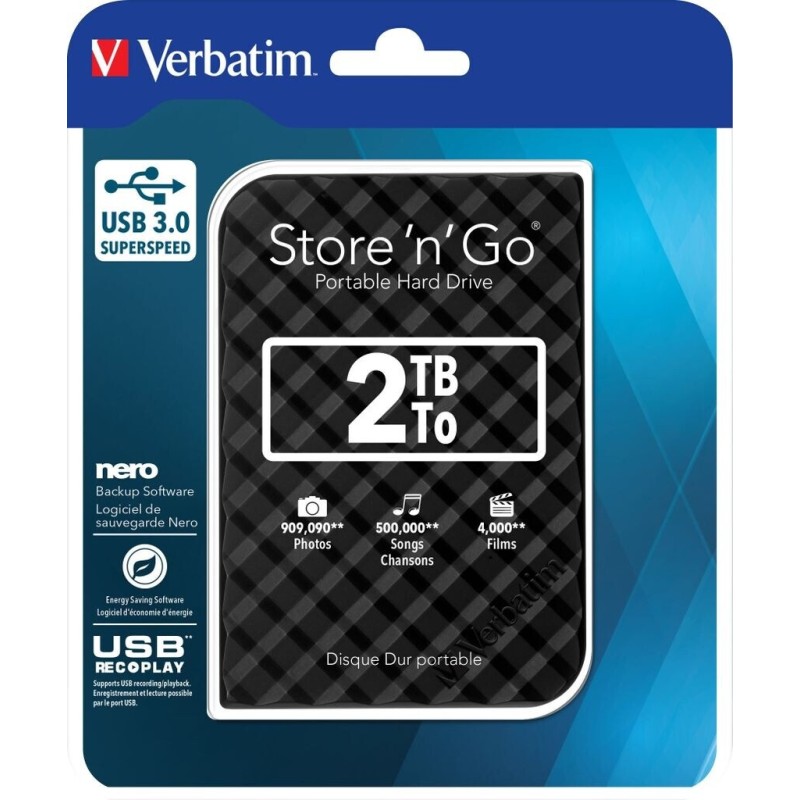 VERBATIM HDD USB Store 'n' Go 2TB BLACK 53195