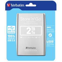 VERBATIM HHD STORE N GO 2.5' 2TB USB 3.0 SILVER 53189