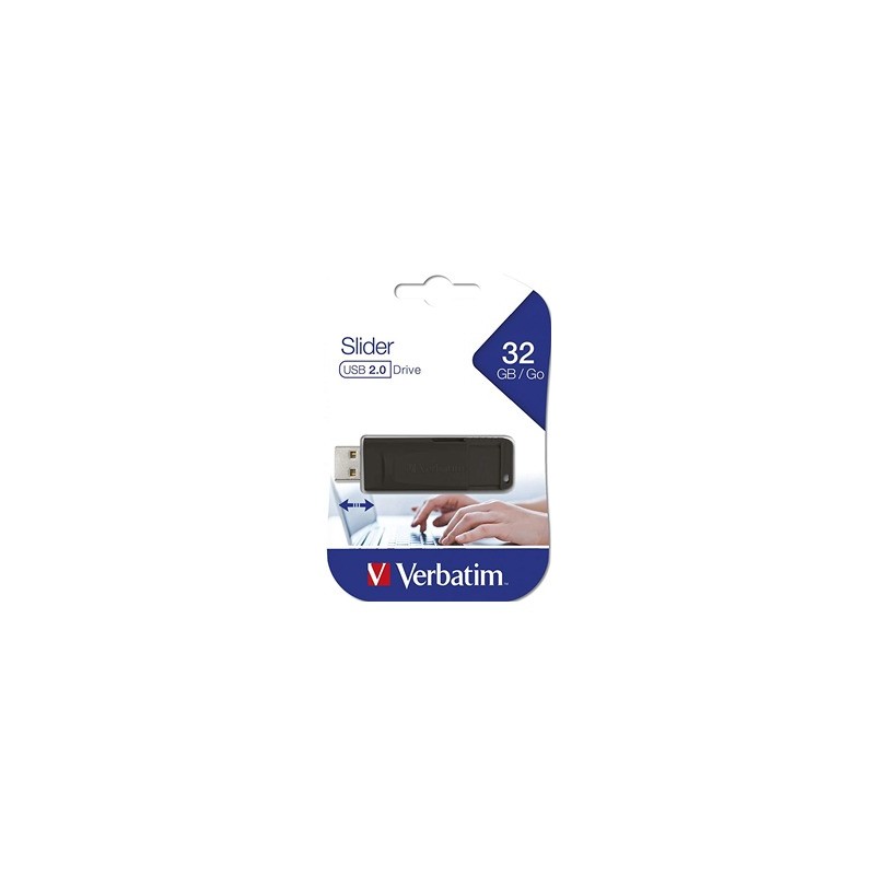 VERBATIM STORE N GO SLIDER 32GB USB DRIVE 2.0 98697